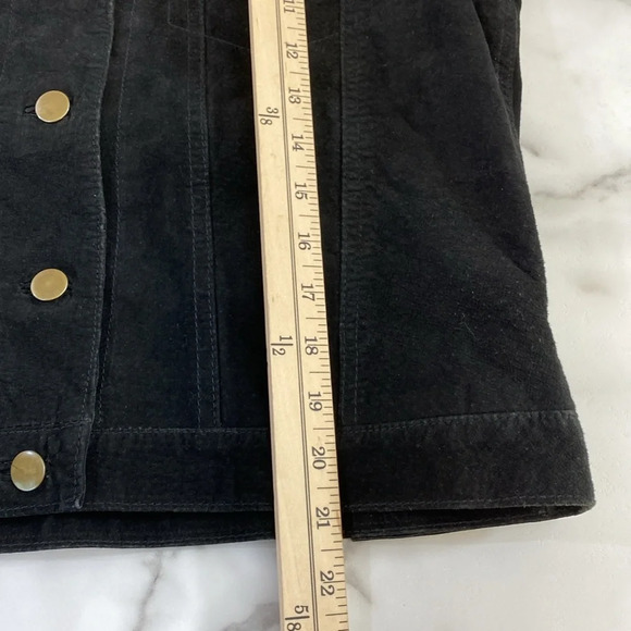 Margaret Godfrey Suede Leather Jacket Women Size Medium Black Tan Leopard Animal - Picture 11 of 12